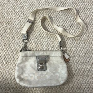 Coach Women's small white crossbody Purse